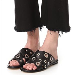 Proenza Schouler Crisscross grommet slides